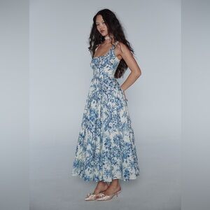 Selkie Blue Floral Maxi Dress ( come in poly bag with tags)